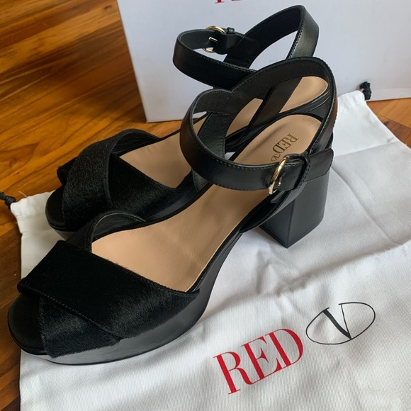 RED Valentino Genuine Calf Hair Platform Sandals - Picture 7 of 15